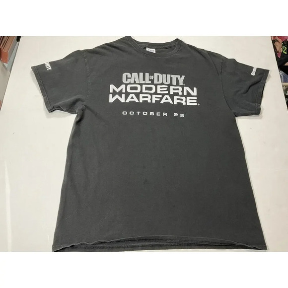 Call Of Duty Modern Warfare Promotional GameStop Black T-Shirt Men’s Large L - Picture 1 of 8